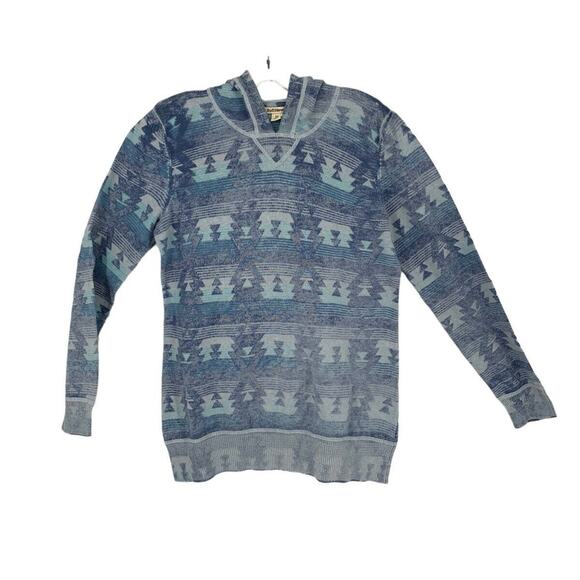 Ruff Hewn Southwestern Aztec Hooded Cotton Sweater Medium - Picture 1 of 8